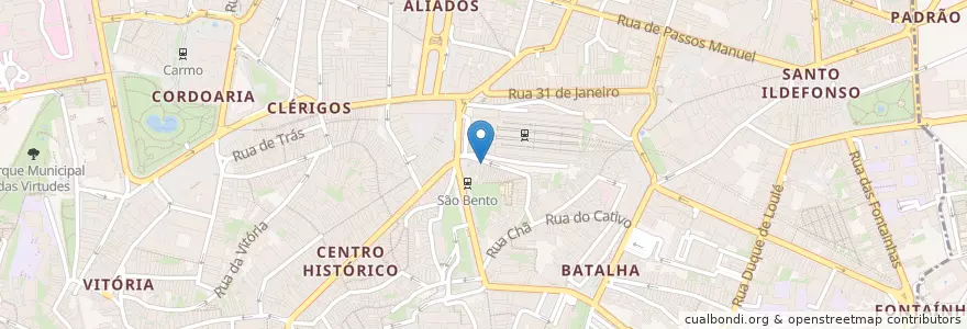 Mapa de ubicacion de Confeitaria Serrana en Portekiz, Norte, Área Metropolitana Do Porto, Porto, Porto, Cedofeita, Santo Ildefonso, Sé, Miragaia, São Nicolau E Vitória.