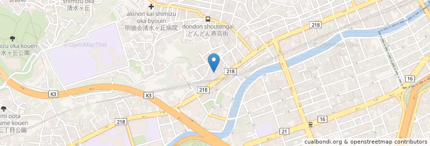 Mapa de ubicacion de スナック萩 en 일본, 가나가와현, 요코하마시, 南区.