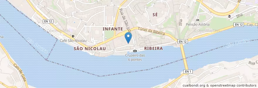 Mapa de ubicacion de Postigo do Carvão en Portekiz, Norte, Porto, Área Metropolitana Do Porto, Porto, Vila Nova De Gaia, Santa Marinha E São Pedro Da Afurada.