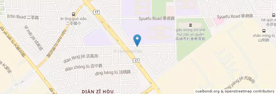 Mapa de ubicacion de 奧斯汀人文咖啡 en Taiwan, Kaohsiung, Xiaogang District.