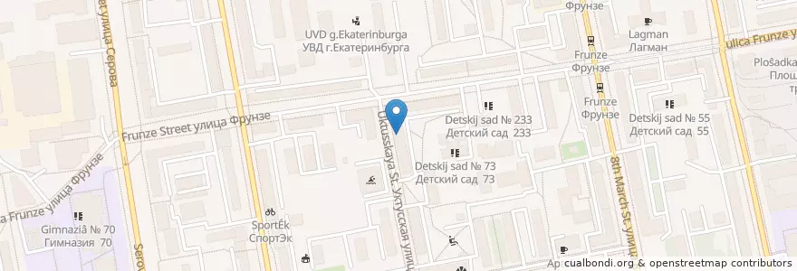 Mapa de ubicacion de Фармация en Russie, District Fédéral De L'Oural, Oblast De Sverdlovsk, Городской Округ Екатеринбург.