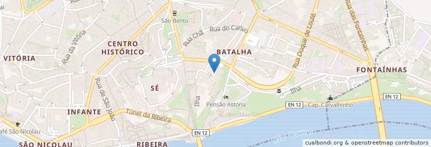 Mapa de ubicacion de I. António Barroso en 葡萄牙, 北部大區, Área Metropolitana Do Porto, Porto, Porto, Cedofeita, Santo Ildefonso, Sé, Miragaia, São Nicolau E Vitória.