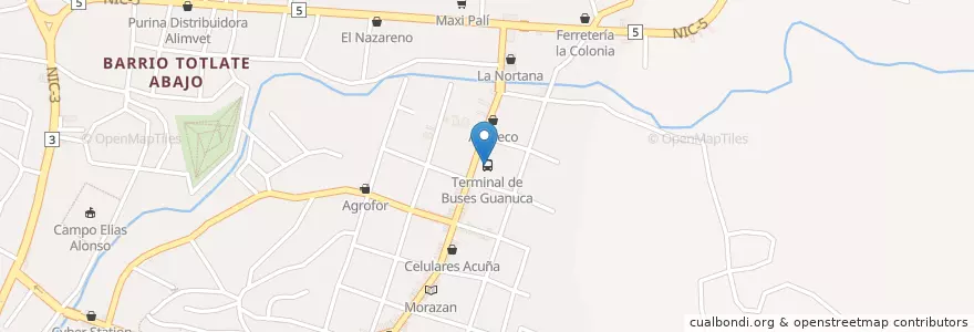 Mapa de ubicacion de Terminal de Buses Guanuca en Nicaragua, Matagalpa, Matagalpa (Municipio).