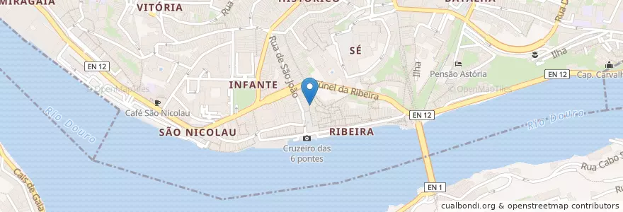 Mapa de ubicacion de Porto de Encontro en Portugal, Norte, Porto, Área Metropolitana Do Porto, Porto, Vila Nova De Gaia, Santa Marinha E São Pedro Da Afurada.