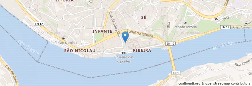 Mapa de ubicacion de Bar do Falcão en Portugal, Norte, Porto, Área Metropolitana Do Porto, Porto, Vila Nova De Gaia, Santa Marinha E São Pedro Da Afurada.