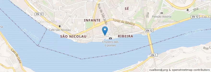 Mapa de ubicacion de Meeting Point en 포르투갈, 노르트 지방, 포르투, Área Metropolitana Do Porto, Porto, Vila Nova De Gaia, Santa Marinha E São Pedro Da Afurada.