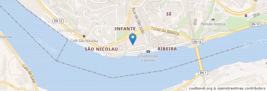 Mapa de ubicacion de Encontro dos Amigos en 葡萄牙, 北部大區, Porto, Área Metropolitana Do Porto, Porto, Vila Nova De Gaia, Santa Marinha E São Pedro Da Afurada.