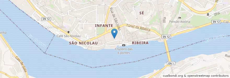 Mapa de ubicacion de Petrus Wine Caffé en البرتغال, المنطقة الشمالية (البرتغال), بورتو, Área Metropolitana Do Porto, بورتو, Vila Nova De Gaia, Santa Marinha E São Pedro Da Afurada.