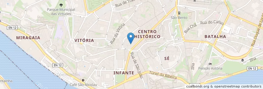 Mapa de ubicacion de Bobby's en البرتغال, المنطقة الشمالية (البرتغال), Área Metropolitana Do Porto, بورتو, بورتو, Cedofeita, Santo Ildefonso, Sé, Miragaia, São Nicolau E Vitória.