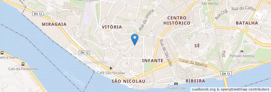 Mapa de ubicacion de Tango en پرتغال, Norte, Porto, Área Metropolitana Do Porto, Porto, Vila Nova De Gaia, Cedofeita, Santo Ildefonso, Sé, Miragaia, São Nicolau E Vitória.