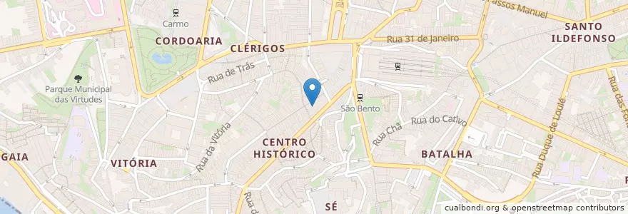 Mapa de ubicacion de Em Canto en ポルトガル, ノルテ, Área Metropolitana Do Porto, Porto, Porto, Cedofeita, Santo Ildefonso, Sé, Miragaia, São Nicolau E Vitória.