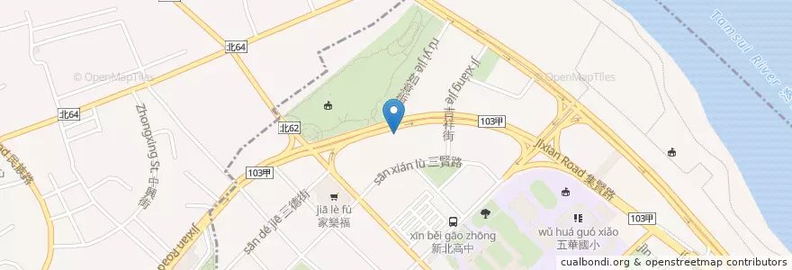 Mapa de ubicacion de 重陽派出所 en 타이완, 신베이 시, 타이베이시.