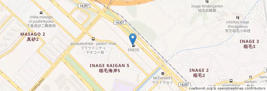 Mapa de ubicacion de ENEOS en 日本, 千葉県, 千葉市.