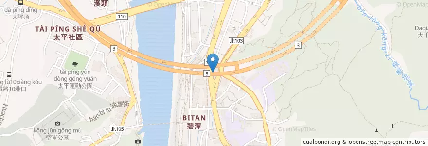 Mapa de ubicacion de 鬍鬚張魯肉飯 en Taiwan, Neu-Taipeh, Xindian.
