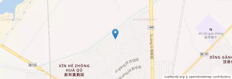 Mapa de ubicacion de 新市區 en Taiwán, 臺南市, 新市區.