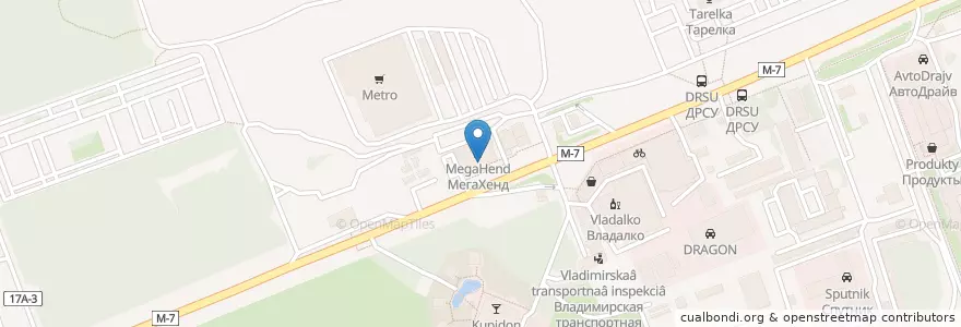 Mapa de ubicacion de Кафе en Russia, Distretto Federale Centrale, Владимирская Область, Городской Округ Владимир.