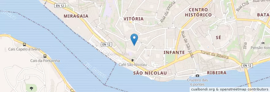 Mapa de ubicacion de Tribunal das Varas Criminais do Porto en Portugal, Norte, Porto, Área Metropolitana Do Porto, Porto, Vila Nova De Gaia, Cedofeita, Santo Ildefonso, Sé, Miragaia, São Nicolau E Vitória.