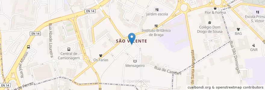 Mapa de ubicacion de Café Jovem en Португалия, Северный, Braga, Каваду, Braga, São Vicente.