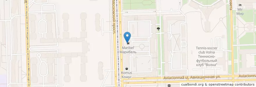 Mapa de ubicacion de Марибель en Russia, Northwestern Federal District, Leningrad Oblast, Saint Petersburg, Московский Район, Округ Звёздное.