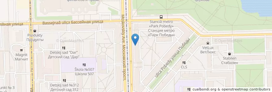 Mapa de ubicacion de Евразия en Russia, Northwestern Federal District, Leningrad Oblast, Saint Petersburg, Московский Район.