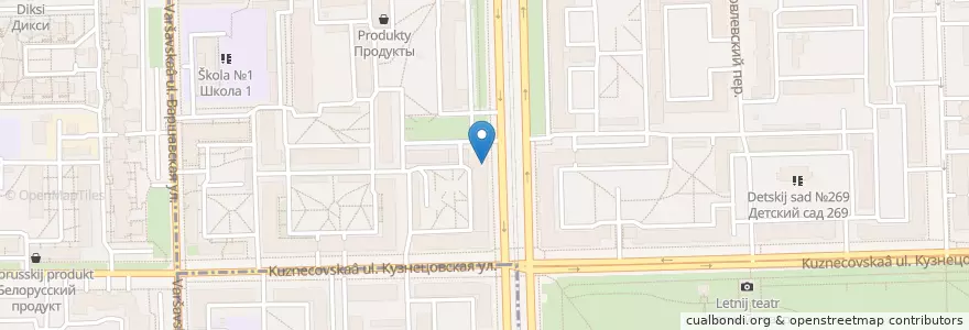 Mapa de ubicacion de Mozzarella en Russland, Föderationskreis Nordwest, Oblast Leningrad, Sankt Petersburg, Moskauer Rajon, Округ Московская Застава.