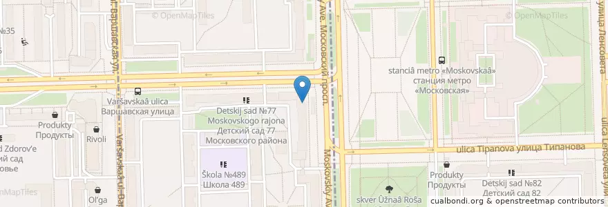 Mapa de ubicacion de Балтийский en Rusland, Северо-Западный Федеральный Округ, Oblast Leningrad, Sint-Petersburg, Московский Район, Округ Пулковский Меридиан.