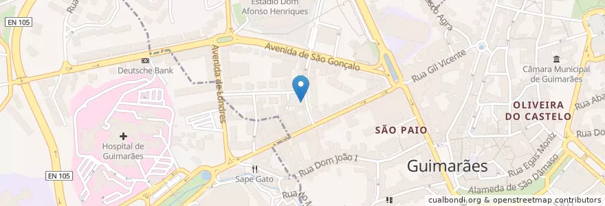 Mapa de ubicacion de Escola de Condução A Conquistadora en ポルトガル, ノルテ, Braga, Ave, Guimarães, Oliveira, São Paio E São Sebastião.