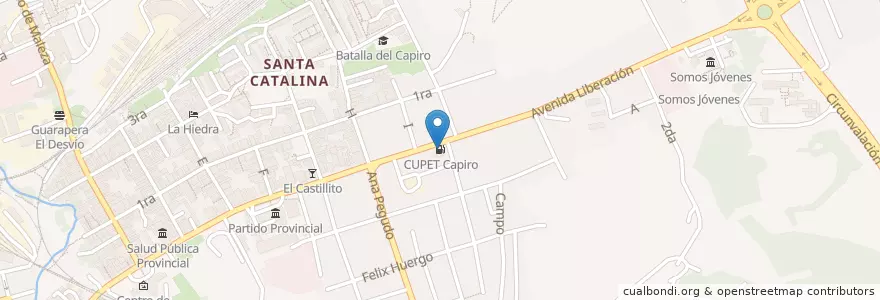 Mapa de ubicacion de CUPET Capiro en كوبا, Villa Clara, Santa Clara, Ciudad De Santa Clara.