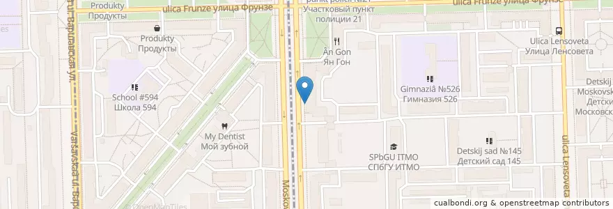 Mapa de ubicacion de Чеми en Rusia, Северо-Западный Федеральный Округ, Óblast De Leningrado, San Petersburgo, Московский Район.