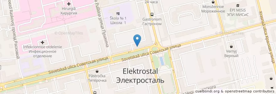 Mapa de ubicacion de ВТБ en ロシア, 中央連邦管区, モスクワ州, Городской Округ Электросталь.