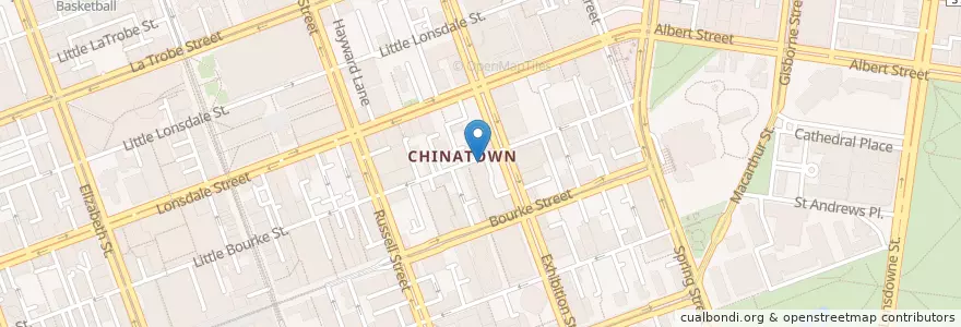 Mapa de ubicacion de Chine on Paramount en Australien, Victoria, City Of Melbourne.