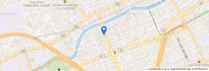 Mapa de ubicacion de たぐち屋 en ژاپن, 神奈川県, 横浜市, 南区.