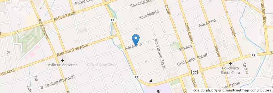 Mapa de ubicacion de Policlínico Nazareno en 古巴, Villa Clara, Santa Clara, Ciudad De Santa Clara.