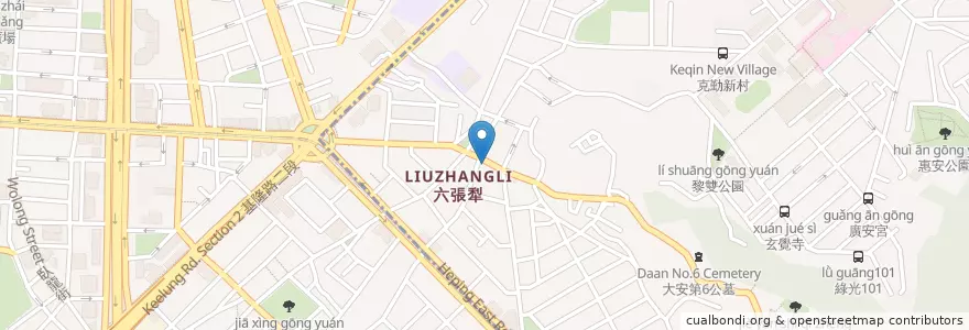Mapa de ubicacion de 崇德飯包 en Tayvan, 新北市, Taipei, 大安區.