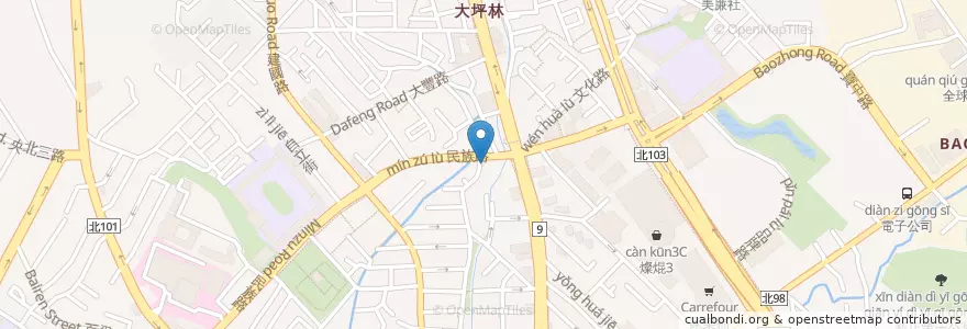 Mapa de ubicacion de 江陵派出所 en 臺灣, 新北市, 新店區.