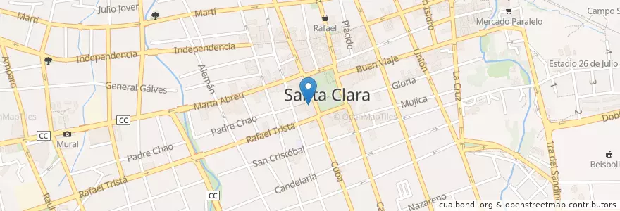 Mapa de ubicacion de El Tope en کوبا, Villa Clara, Santa Clara, Ciudad De Santa Clara.