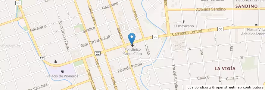 Mapa de ubicacion de Policlínico Santa Clara en 古巴, Villa Clara, Santa Clara, Ciudad De Santa Clara.