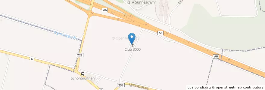 Mapa de ubicacion de Club 3000 en İsviçre, Bern/Berne, Verwaltungskreis Seeland, Rapperswil (Be).