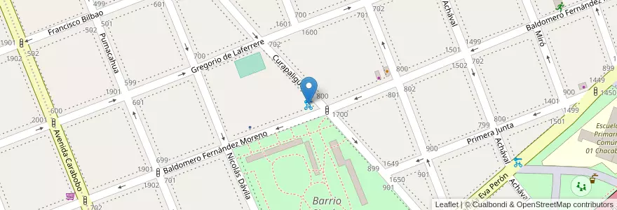 Mapa de ubicacion de 222 - Simon Bolivar en 아르헨티나, Ciudad Autónoma De Buenos Aires, Comuna 7, 부에노스아이레스.