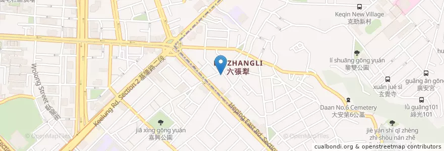 Mapa de ubicacion de PEG coffee en Taïwan, Nouveau Taipei, Taipei, District De Daan.