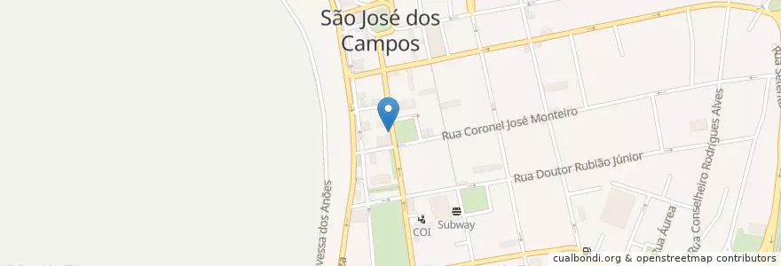 Mapa de ubicacion de Itaú en Brasil, Região Sudeste, São Paulo, Região Geográfica Intermediária De São José Dos Campos, Região Metropolitana Do Vale Do Paraíba E Litoral Norte, Região Imediata De São José Dos Campos, São José Dos Campos.