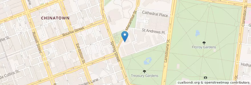 Mapa de ubicacion de Treasury Deli and Cafe en Avustralya, Victoria, City Of Melbourne.