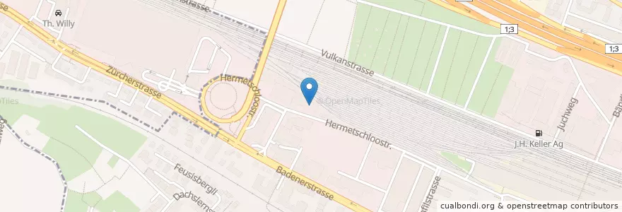 Mapa de ubicacion de Kantine Hermetschloo en Suíça, Zurique, Bezirk Zürich, Zürich.