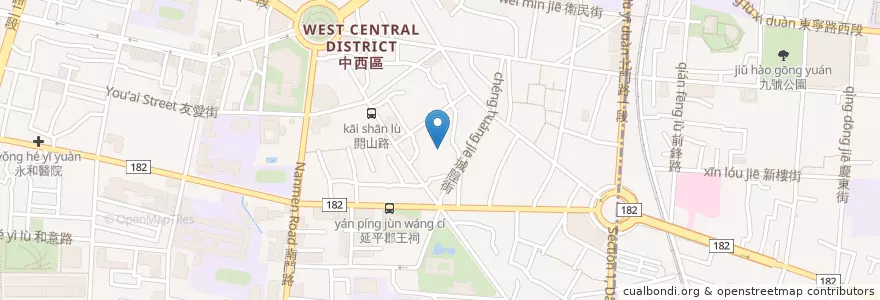 Mapa de ubicacion de 順風號 en تایوان, 臺南市, 中西區.