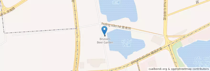 Mapa de ubicacion de Brussels Beer Garden en چین, هوبئی, ووهان, 江汉区, 北湖街道.