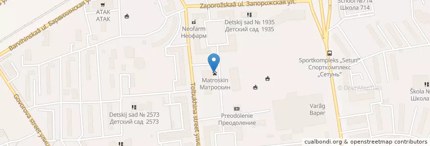 Mapa de ubicacion de Матроскин en روسيا, Центральный Федеральный Округ, Москва, Западный Административный Округ, Можайский Район.