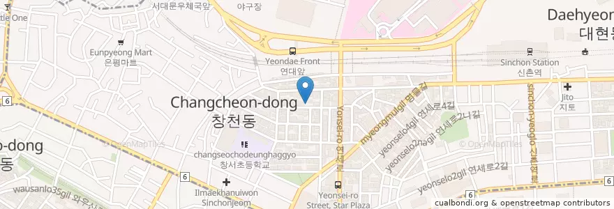 Mapa de ubicacion de Battered Sole en Corea Del Sur, Seúl, 마포구.
