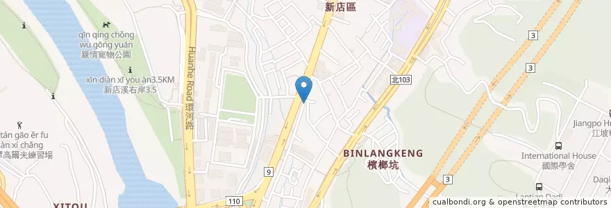 Mapa de ubicacion de 高雄肉圓 en 台湾, 新北市, 新店区.