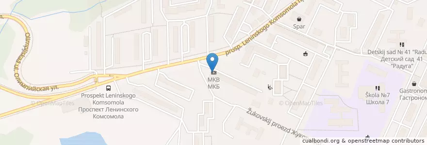 Mapa de ubicacion de МКБ en روسيا, Центральный Федеральный Округ, محافظة موسكو, Ленинский Городской Округ.