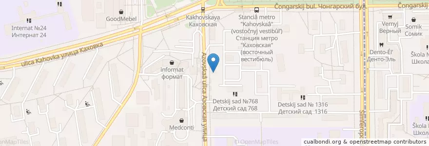 Mapa de ubicacion de Московский кредитный банк en Rússia, Distrito Federal Central, Москва, Юго-Западный Административный Округ, Район Зюзино.